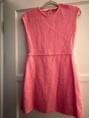 Zara Pink Textured Fit-and-Flare Dress